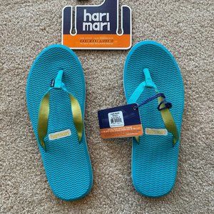 Hari Mari Dunes Teal Flip Flops Comfortable No Slip Arch Support Size 9